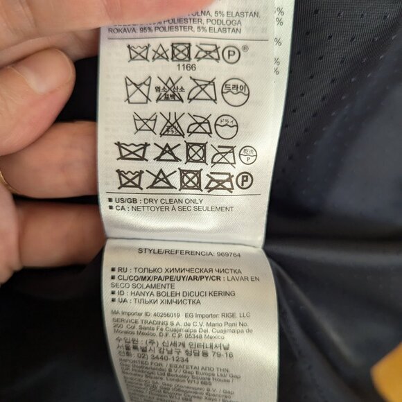 Banana Republic Navy Blue Pinstripe Wool Blazer  - Size 14 - Picture 7 of 10